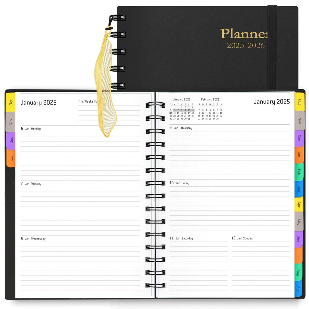 Daily Planner 2025-2026 - 18 Month Planner with Tabs Calendar Yearly Monthly ...