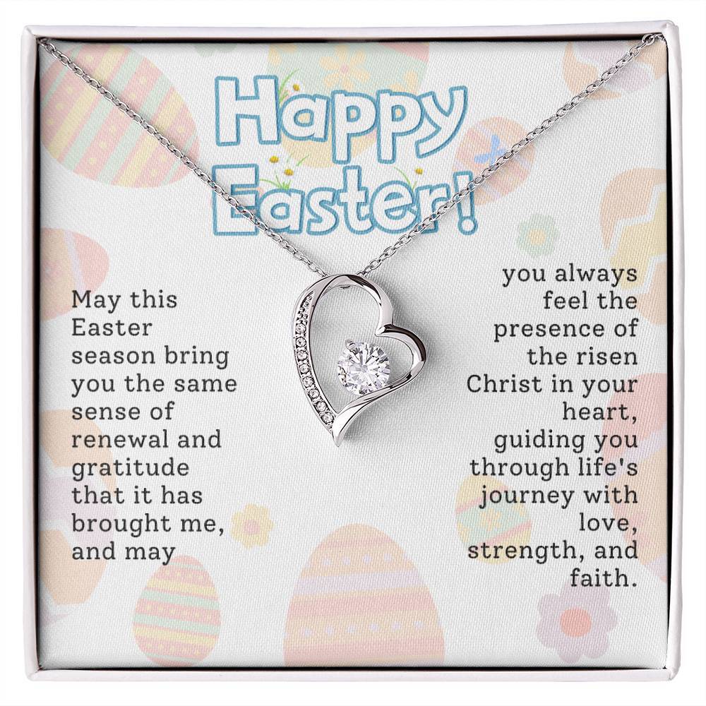 Happy Easter Heart Necklace Gift