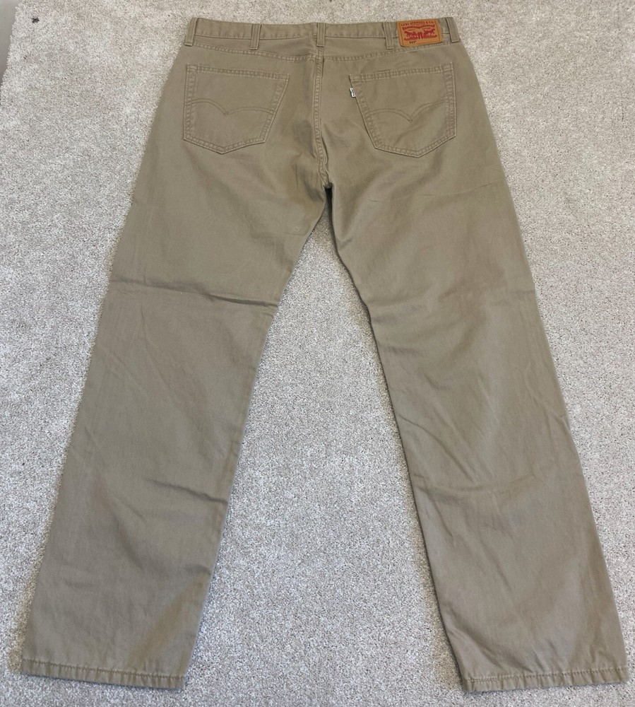 Levi's 511 Chino Pants Men's 40x32 Straight Leg White Tab Brown Tan