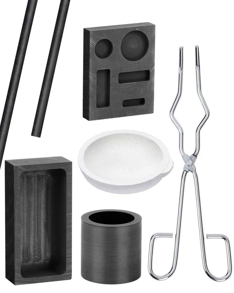 7 Pieces Graphite Torch Melting Casting Kit Including 2 Graphite Mold,2 Graph...