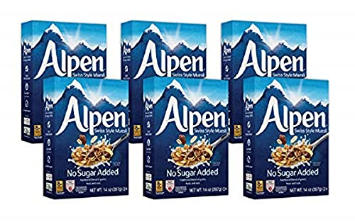 Alpen Muesli Cereal No Sugar Added 14 Ounce Pack of 6