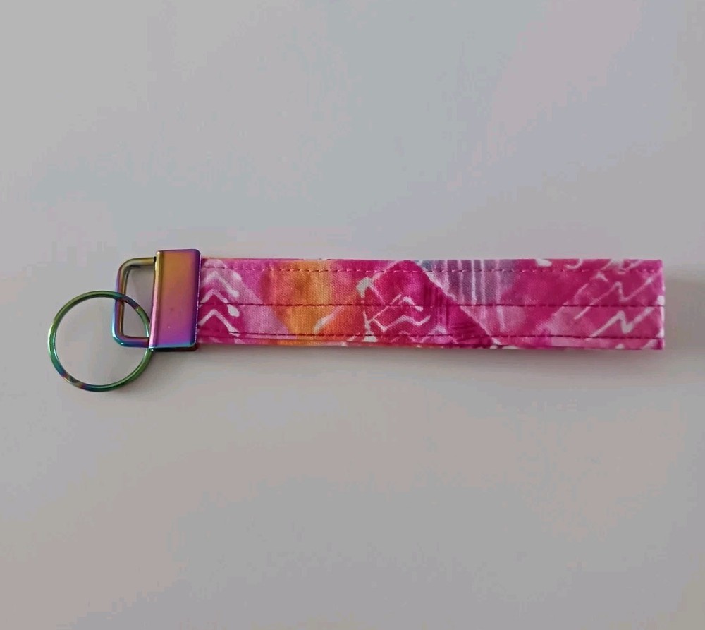 Handmade Fabric Key Fob Wristlet Lanyard for Keys Phone Purse 4.5 Inch  