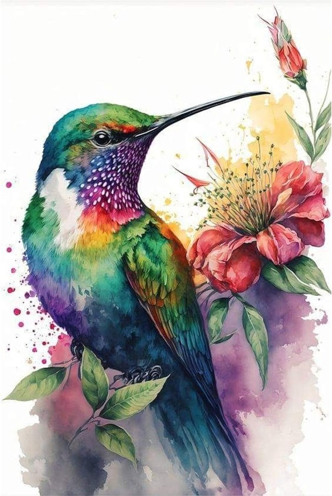 Hummingbird Diamond Painting Kits for Adults-Bird Diamond Art Kits for Adults...