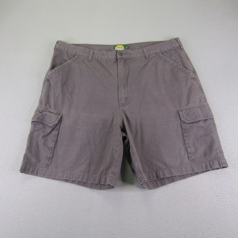 Cabelas Shorts Mens 42 Gray Canvas Cargo Above The Knee Hiking Outdoors Camping