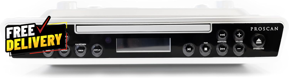 ELITE PKCR2713AMZ Under Counter CD Player Clock Radio Bluetooth Silver…