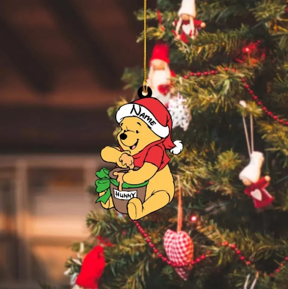 Personalized Winnie the Pooh Christmas Ornaments, Pooh Bear Ornament