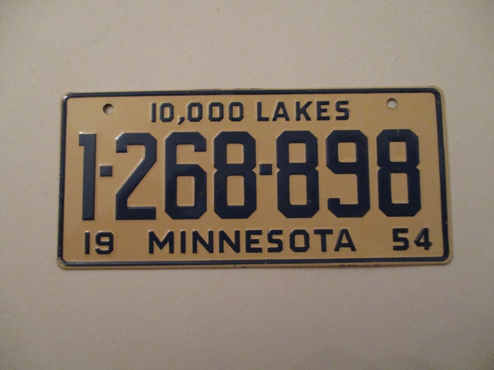 Vintage 1954 Wheaties Miniature Minnesota Bicycle License Plate Approx. 2.25