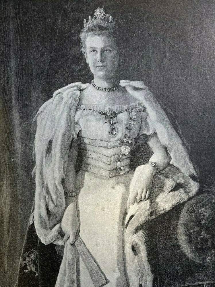 1898 Vintage Magazine Illustration Queen Wilhelmina of the Netherlands