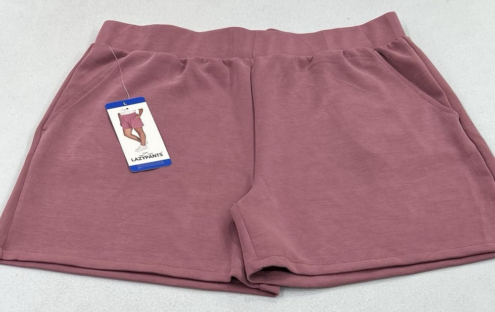 LazyPants Women's Active Luxe Pockets Stretch Soft Shorts, Berry, Size L