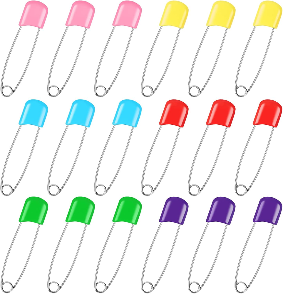 100 Pcs Heavy Duty Stainless Steel Diaper Pins 2.2In for Cloth Diapers