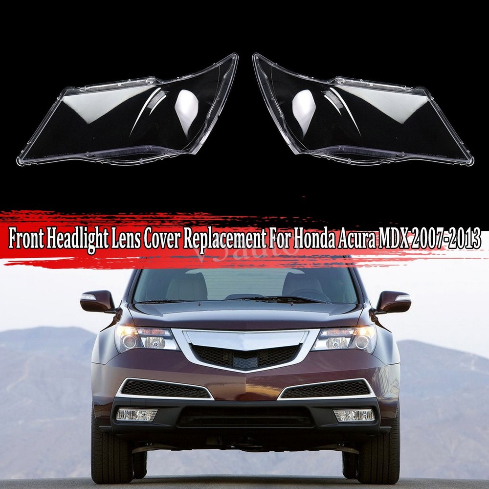 Pair Headlight Lens Cover Headlamp Shell Replacement for Honda Acura MDX 2007-13