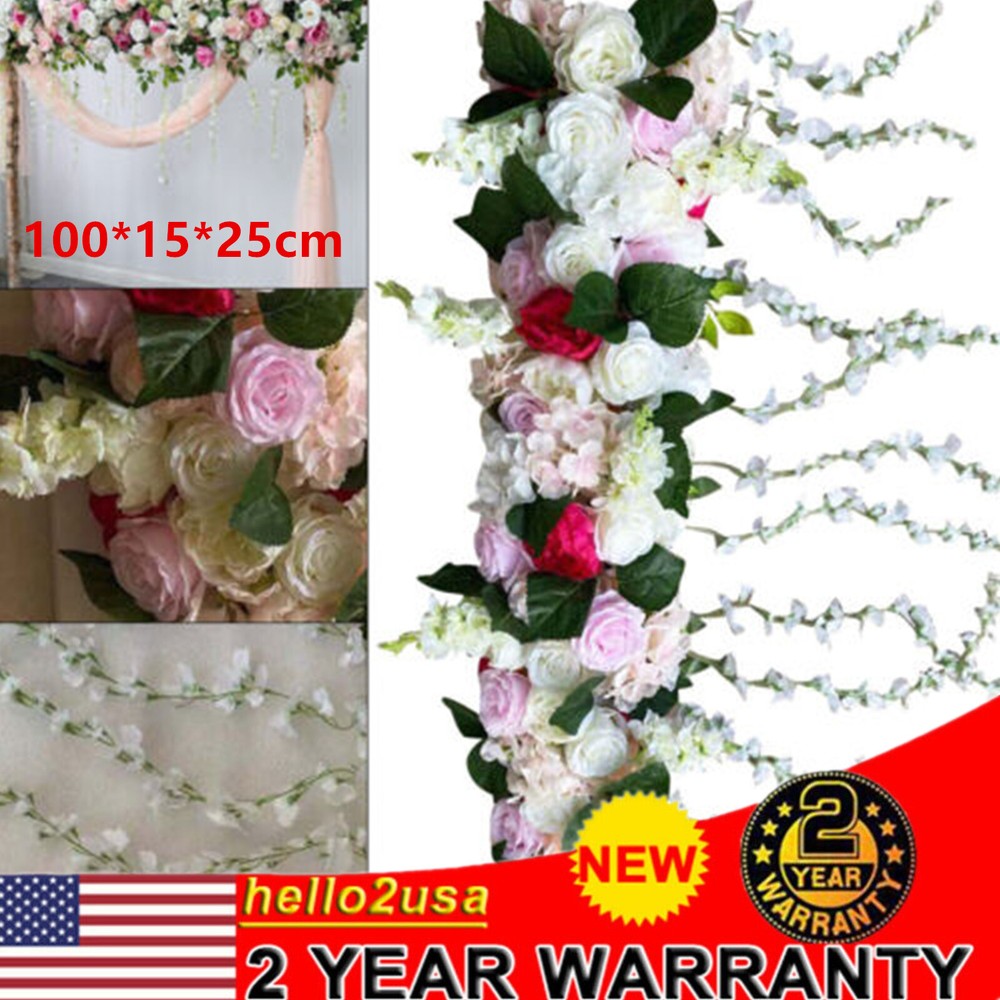 Artificial Silk Rose Flower Backdrop Wedding Row Decor Floral Wall Arrangements