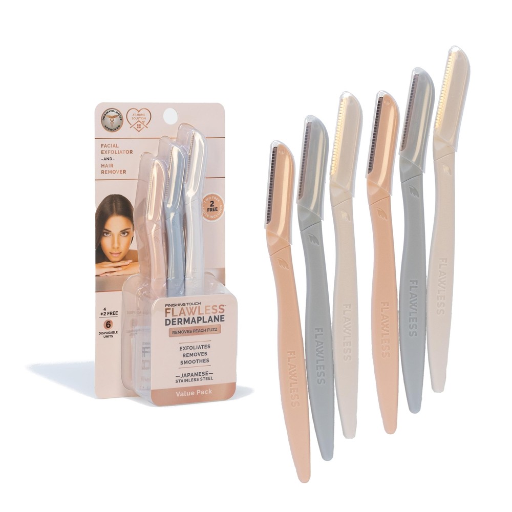 Dermaplane Facial Exfoliator and Hair Remover Facial Hair Removal for Women 6...