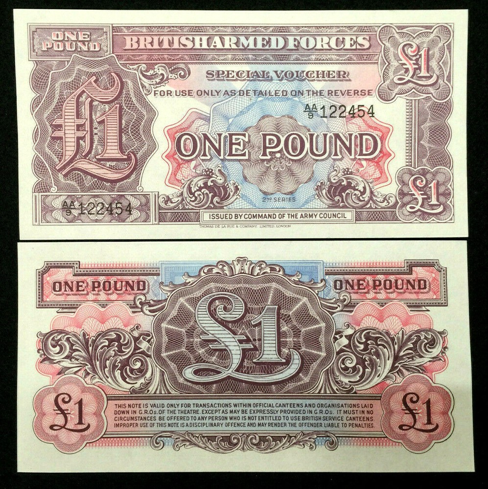 Great Britain / UK British Armed Forces 1 Pound Banknote World Paper Money UNC