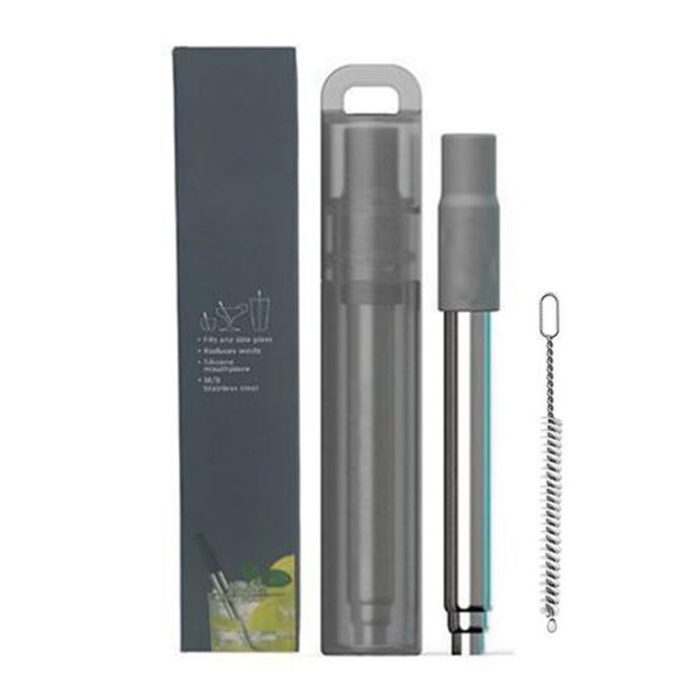Collapsible Stainless Steel Straw Portable Reusable Telescopic Drinking Straw  