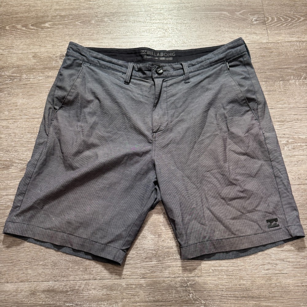 Billabong Board Shorts Mens 34 Gray Quick Dry Stretch All Day Pro Surf Hybrid 8
