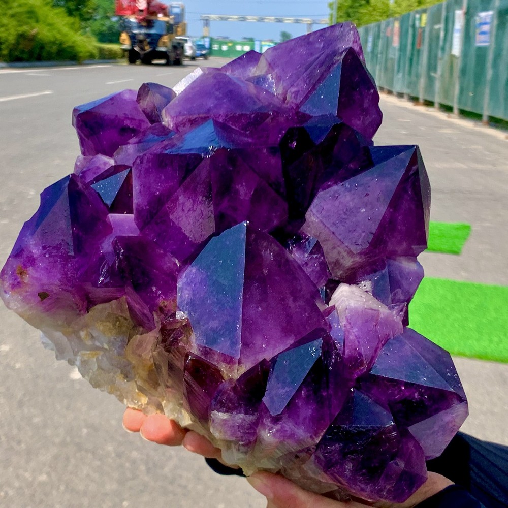 11.52LB Natural Amethyst geode quartz cluster crystal specimen Healing