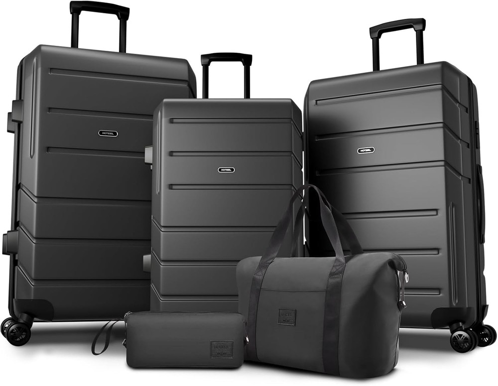 3/5 Piece Luggage Set ABS+PC Hardshell Carry on Suitcase w/Spinner Wheels & TSA]