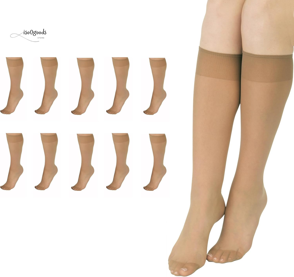 Everyday Knee High Stockings, Reinforced Toe, 100% Nylon