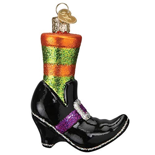 Old World Christmas Halloween Witches Shoe Glass Ornament FREE BOX 26086