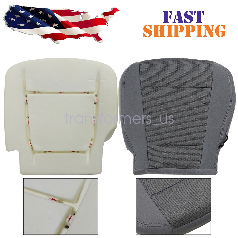 2015-2020 For Ford F-150 XLT GRAY Cloth Driver Bottom Seat Cover & Cushion Foam