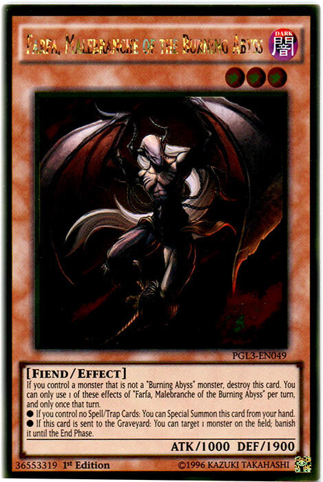 Farfa, Malebranche of the Burning Abyss - PGL3-EN049 - Gold Rare - 1st Edition x