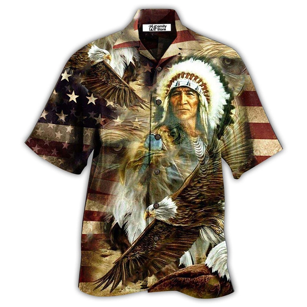 Native American Proud Eagle Cool   Hawaiian Shirt