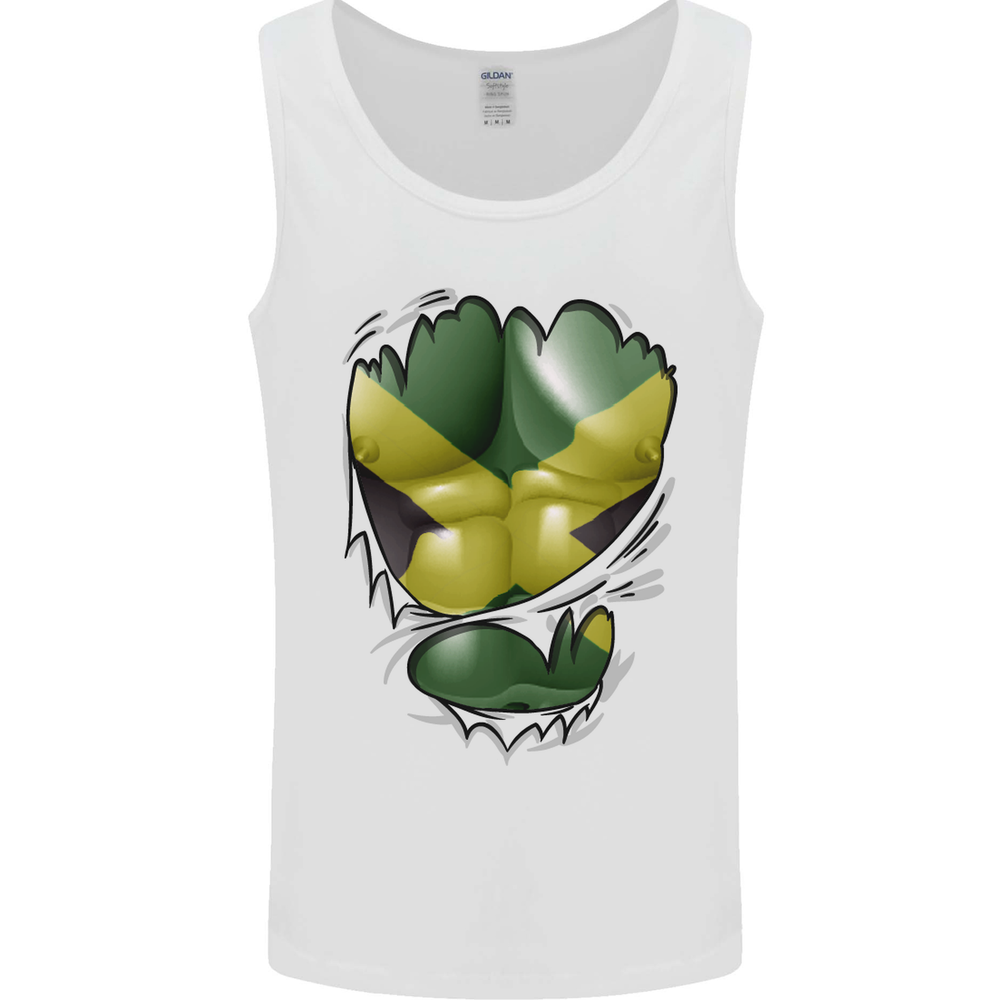 The Jamaican Flag Ripped Muscles Jamaica Mens Vest Tank Top