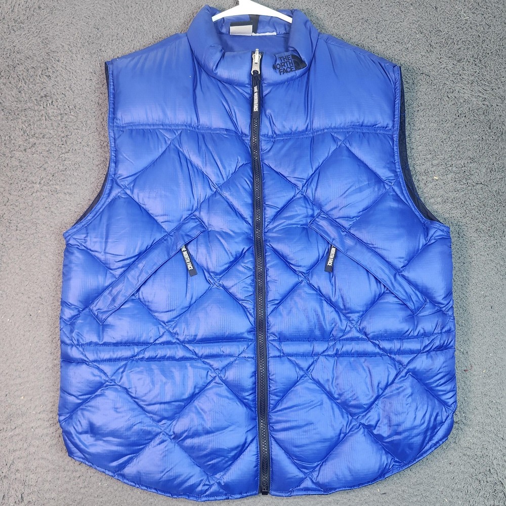 The North Face Vest Mens Medium Blue Quilted Insulated Full Zip Puffer Outdoor