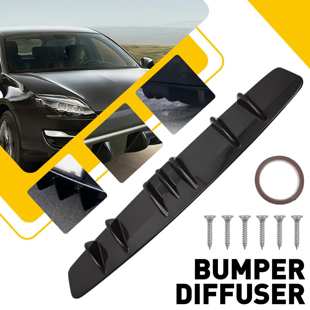 Acura TLX Black ABS Rear Bumper Diffuser with 7 Fin Shark Wing Spoiler