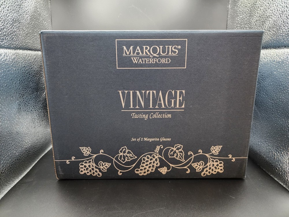 Set Of 2 Marquis Waterford Margarita Crystal Glasses Vintage Collection In Box