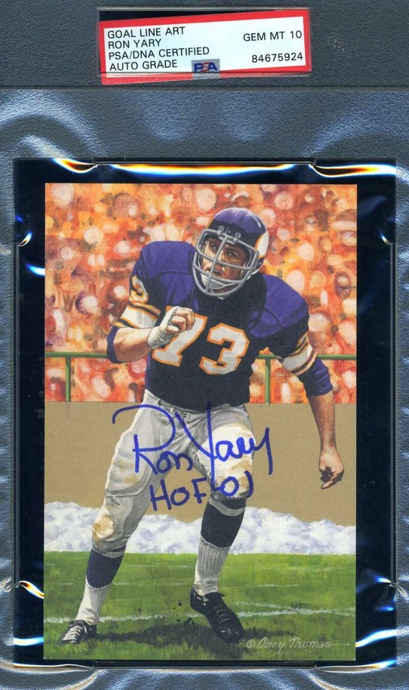 Ron Yary Gem Mint 10 PSA DNA Slabbed Signed Goal Line Autograph GLAC