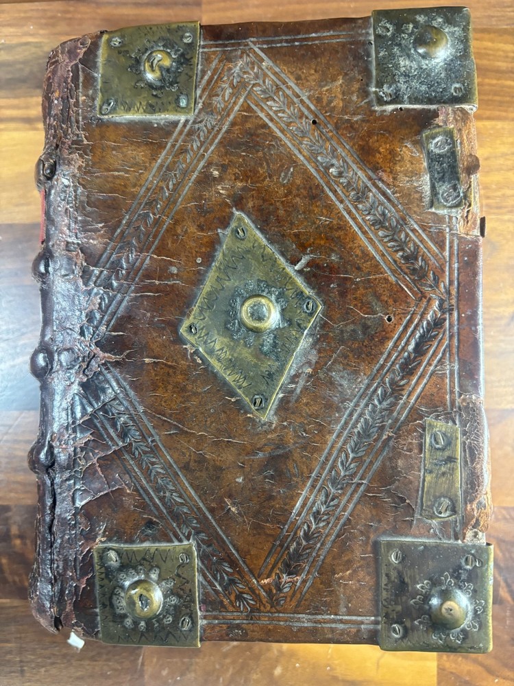 1569 Great Bible Bound W/Metal Working, Tudor Period, Quarto Printing, H-129