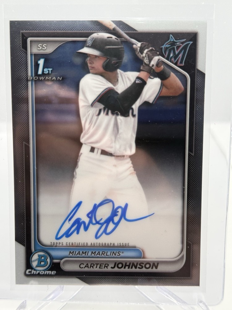 2024 Bowman Draft Chrome Carter Johnson 1st Bowman Auto #CPA-CJ Miami Marlins