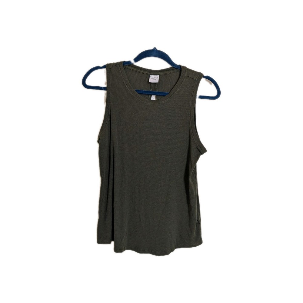 Athleta Olive Green Ribbed Workout Tank Top Women's Size Small Athletic