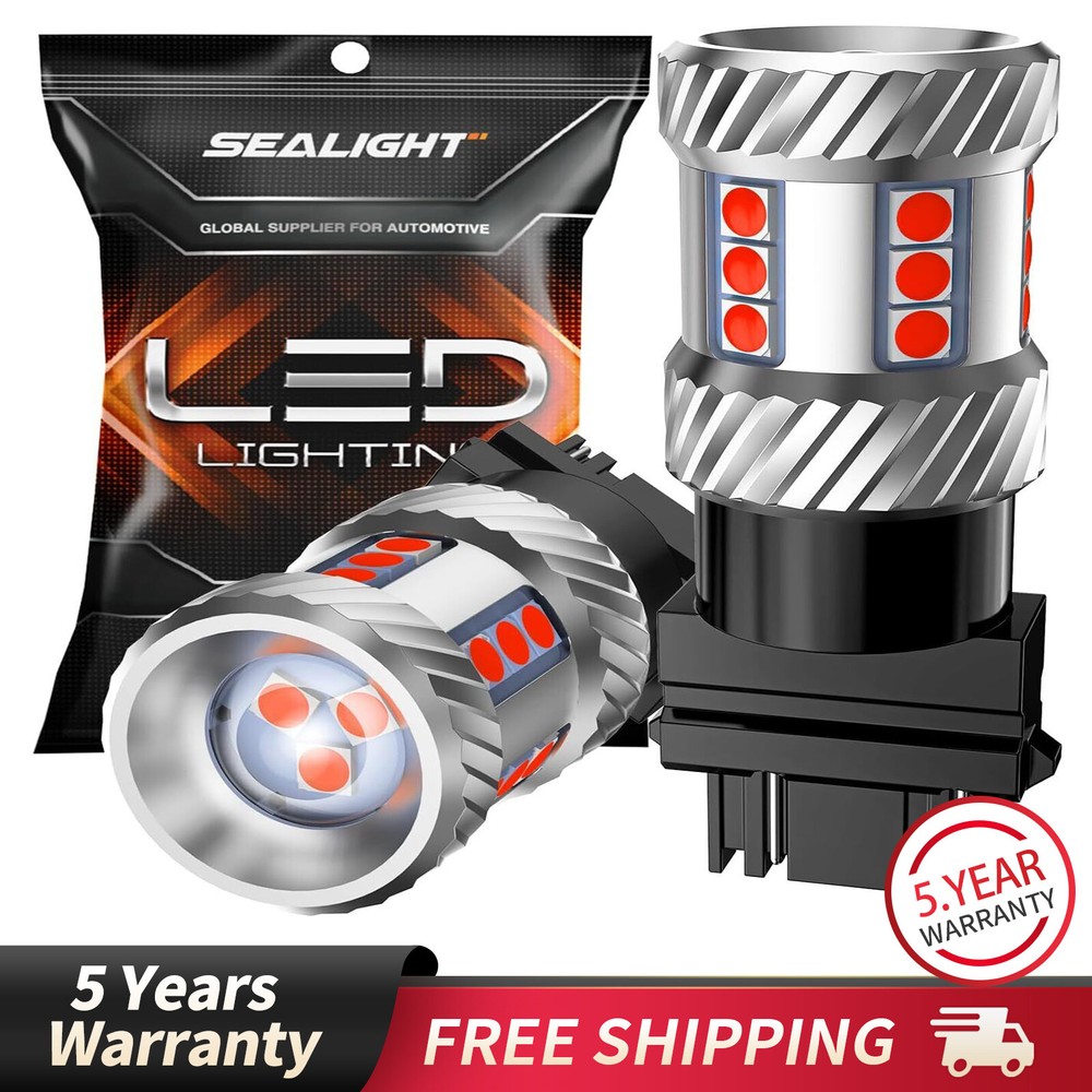 SEALIGHT 3157 3156 3057 4157 LED Red Brake Tail Parking Light Bulbs