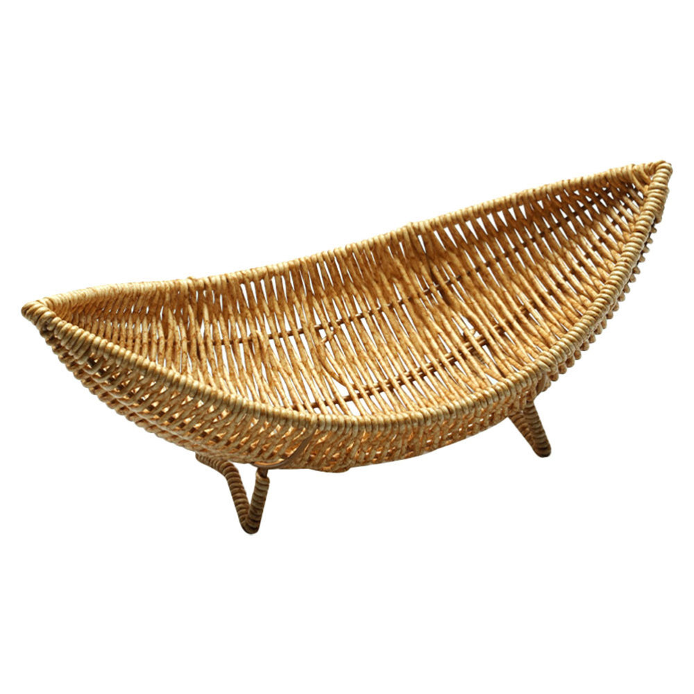 Trays for Serving Food Folding Fruit Basket Fruits Rattan Bowl
