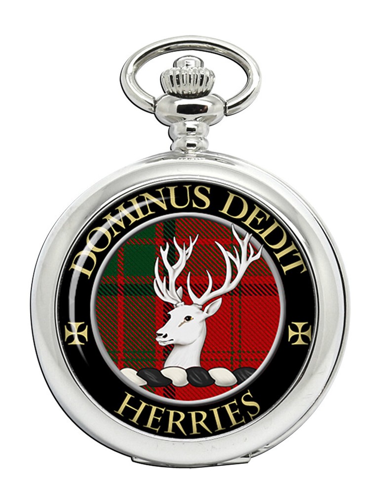 Herries Scottish Clan Engraved Vintage Pocket Watch