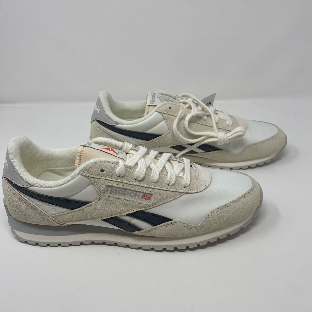 Reebok Classic Nylon Women’s Sneakers - White/Beige with Navy - US 10