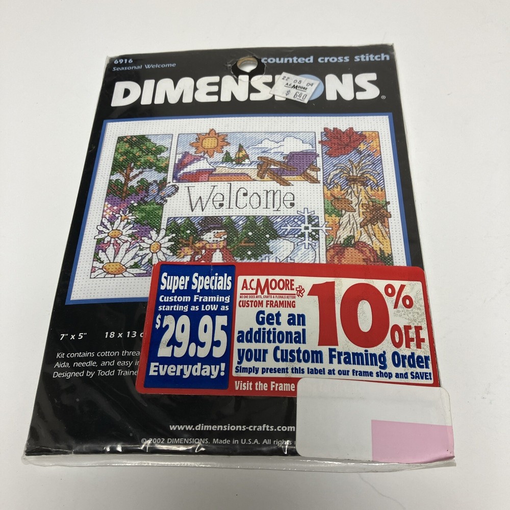 Dimensions Seasonal Welcome Counted Cross Stitch Kit 7x5 Christmas Snowman 2002-image