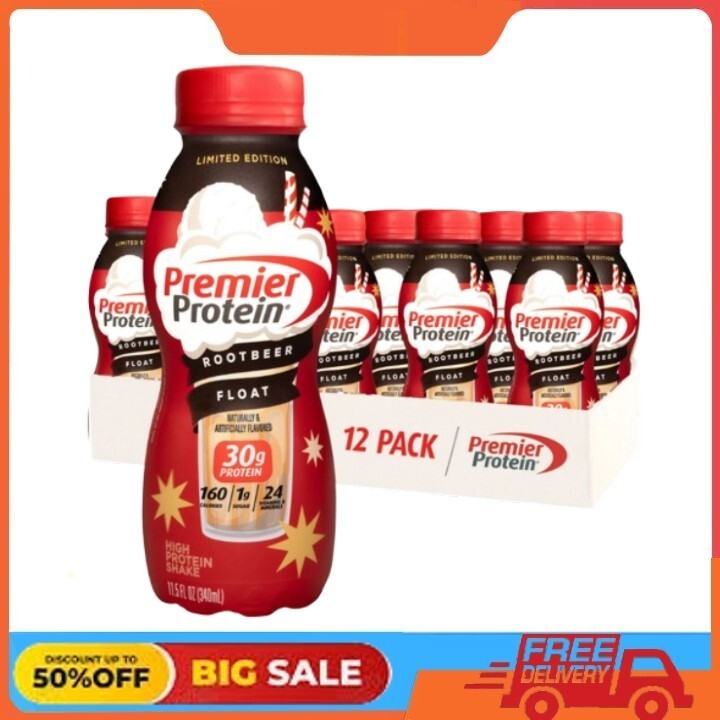 Premier Protein Shake, Root Beer Float Limited Time, 30g Protein,11.5 fl oz,12ct-image