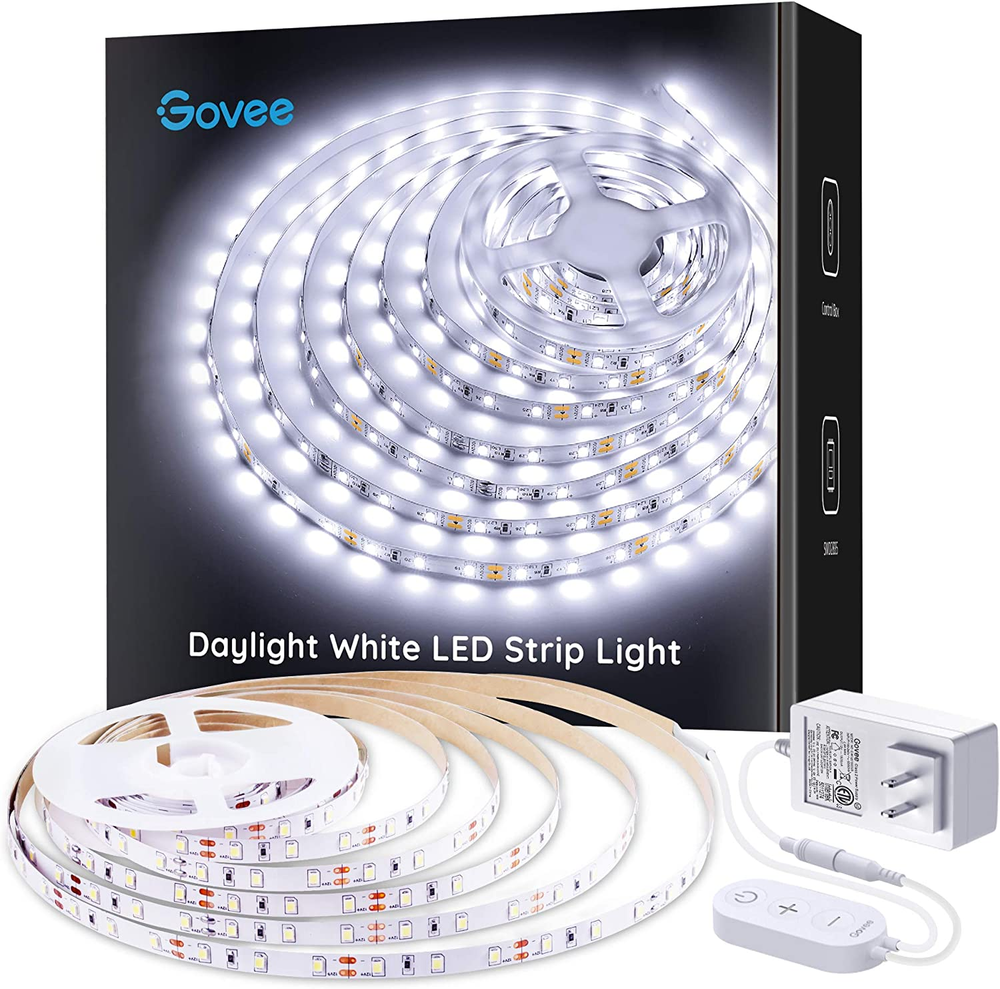 White LED Strip Lights 16.4Ft Dimmable 6500K Bright Daylight