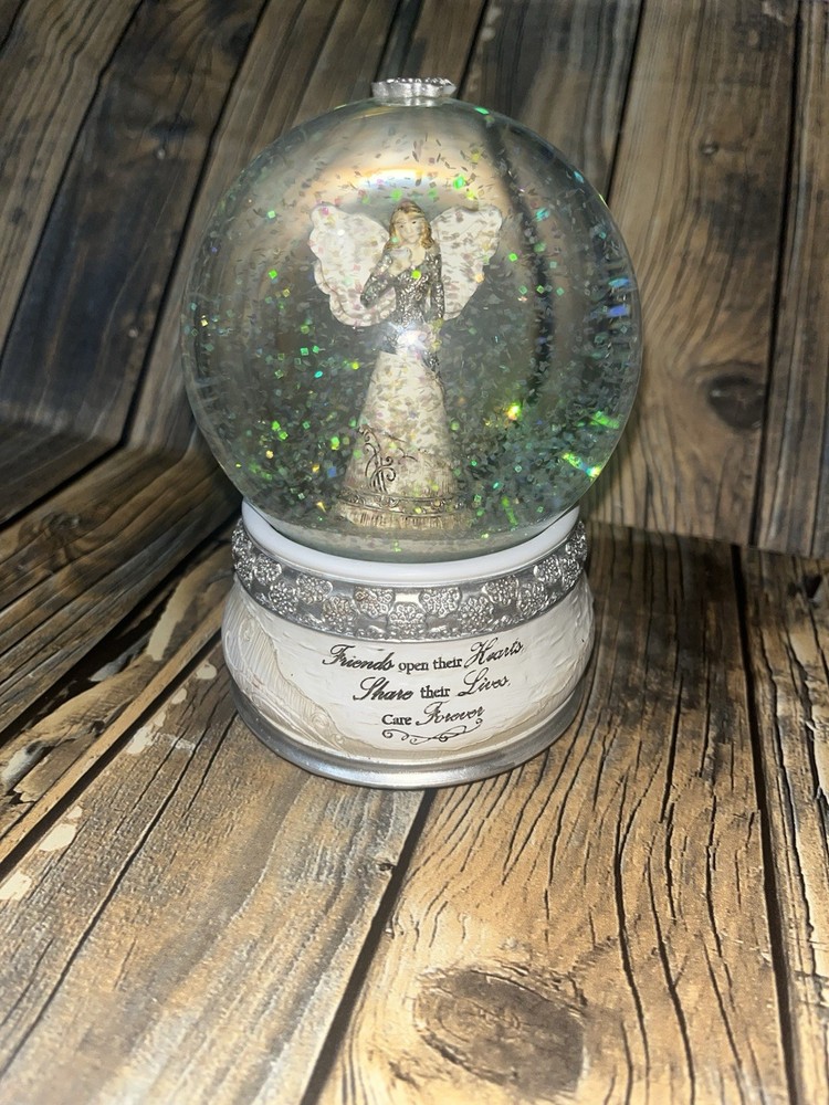 Elements Friends Angel Musical Waterglobe, 6” with Friendship Inscription Beauty