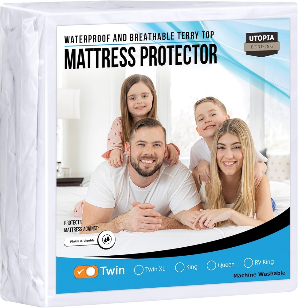 Utopia Bedding Twin Waterproof Mattress Protector Premium White