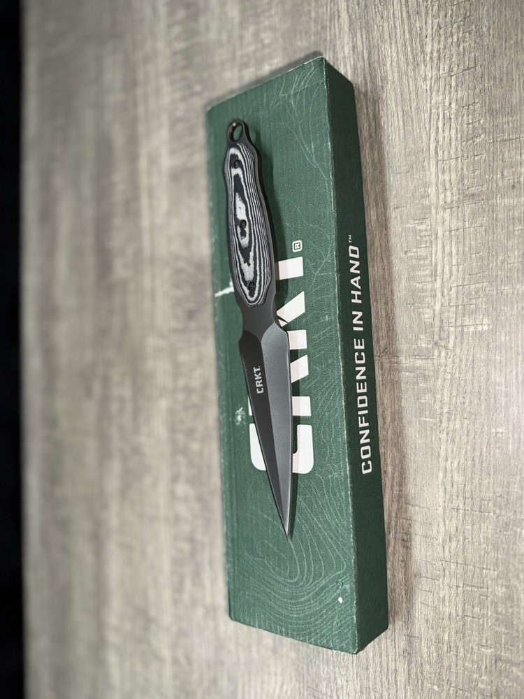CRKT Shrill Dual Edge Dagger Knife Full Tang Fixed Blade 8Cr13MoV Micarta 2075