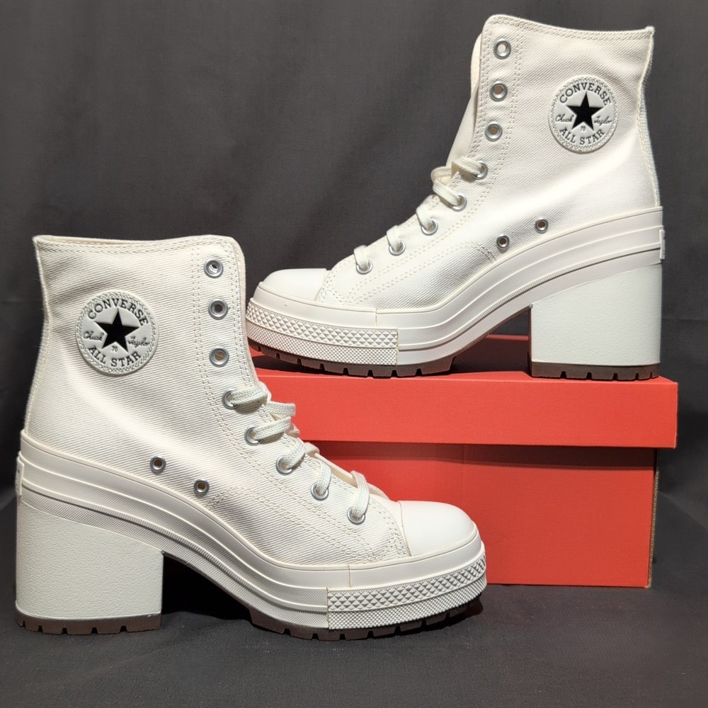 Converse Chuck 70 De Luxe Heel Hi Platform Shoes Women's 10.5 White