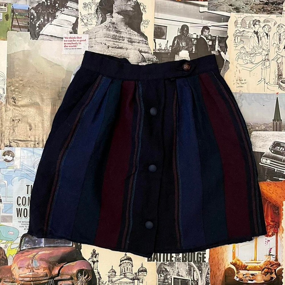 Retro striped mini skirt in multiple colors and styles