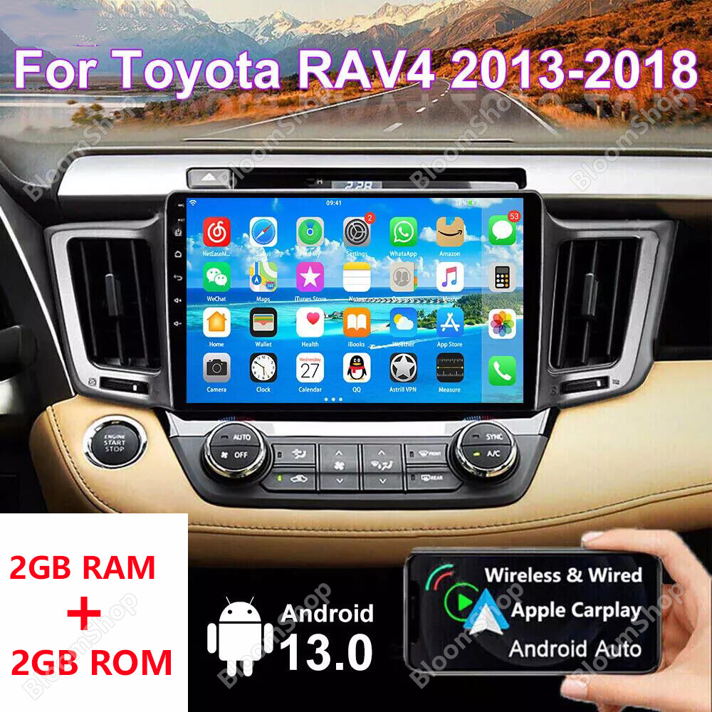 2013-2018 Toyota RAV4 Android 13.0 Car Stereo with CarPlay WiFi GPS Bluetooth