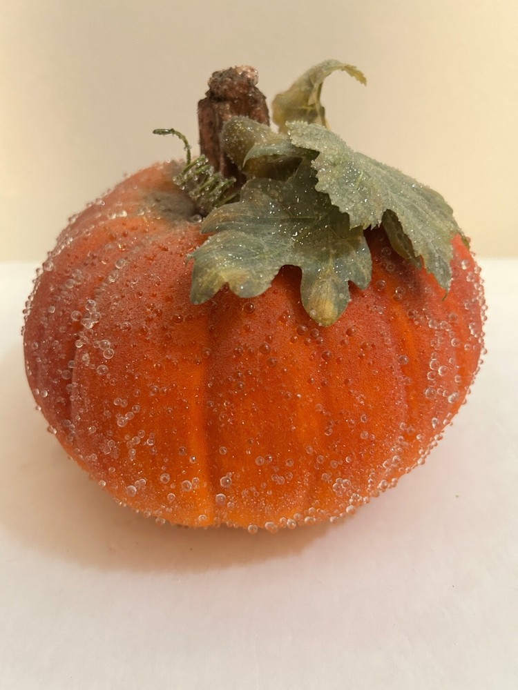 Fall Faux Pumpkin Decor Iced & Sugared Seasonal-image