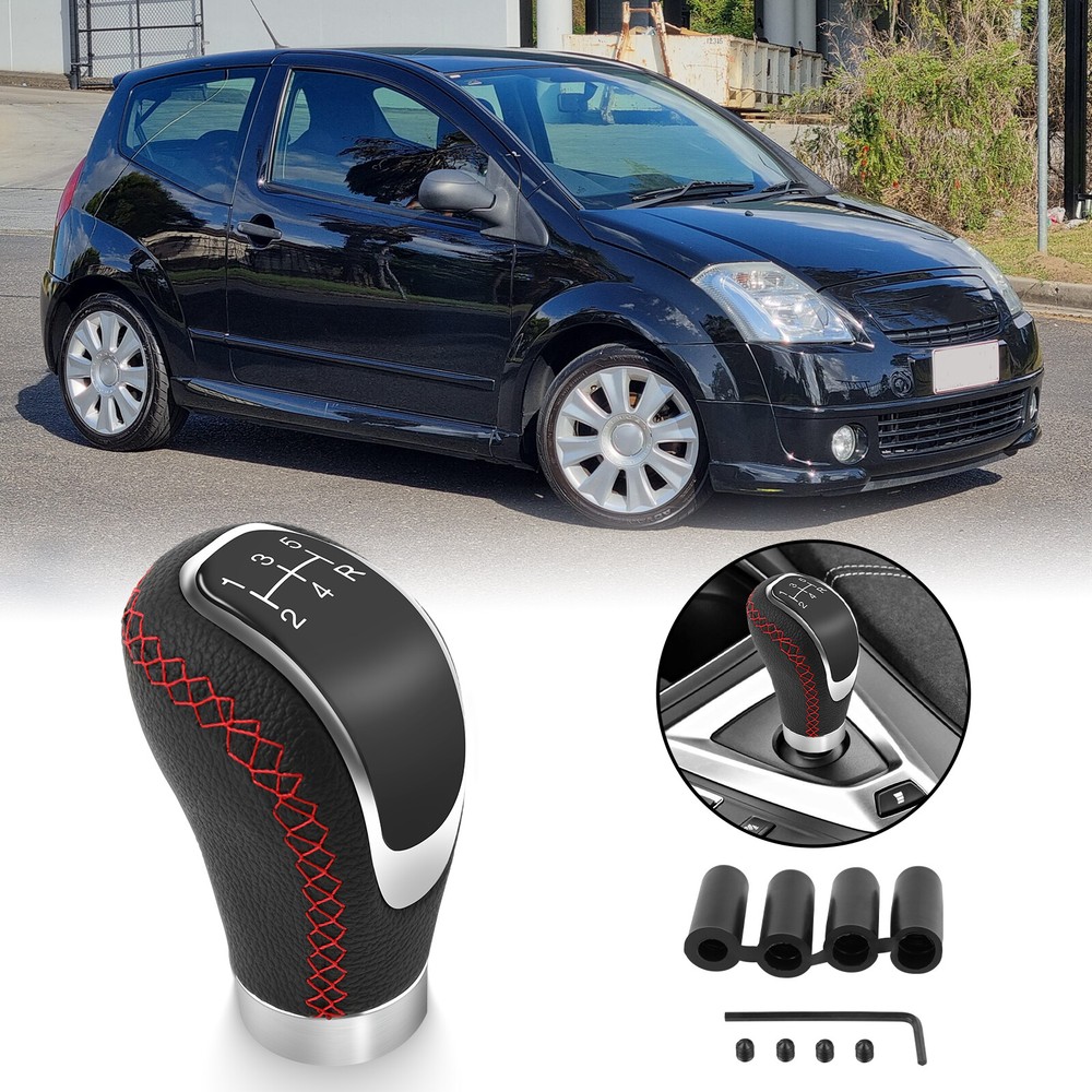 For Citroen C2 C3 C4 Leather Manual Gear Stick Shift Knob Shifter Lever Head UK